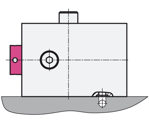 Manifold-mounting connection K - Broad side with 2 mounting holes