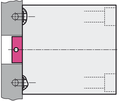 Manifold-mounting connection S - Rod side with 4 mounting holes