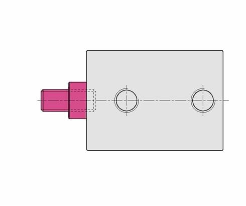 Kolbenstange mit Innengewinde und Gewindestift